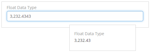 The Float data type in Mythradon is designed for storing decimal numbers. It includes options to set the minimum and maximum values allowed. When viewing the record, you can control how many decimal places are displayed, although this doesn't apply when editing. The decimal point character is chosen based on the User's preference settings.