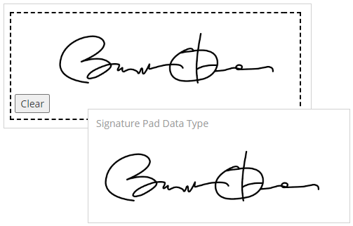 The Signature Pad data type in Mythradon is a feature designed specifically to record and showcase digital signatures. It's especially useful when there's a need to gather and display signatures for approving or validating specific forms or documents.